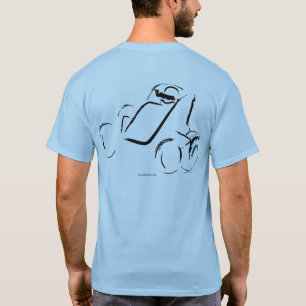 Sprintcar 01 Zwart op Lichtblauw achtergrond T-shirt