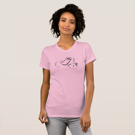Sprintcar 01 Zwart op Roze T-shirt (Voorkant volledig)