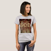 Sprinten je God glitter met achtergrondontwerp T-shirt (Voorkant volledig)