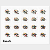 Sprintende Pap Vierkante Sticker (Vel)