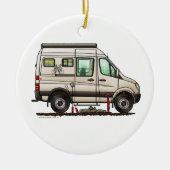Sprinter Camper Van RV happy camper Keramisch Ornament (Voorkant)