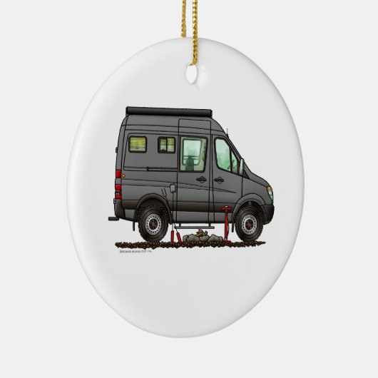 Sprinter Camper Van RV happy camper Keramisch Ornament (Rechts)