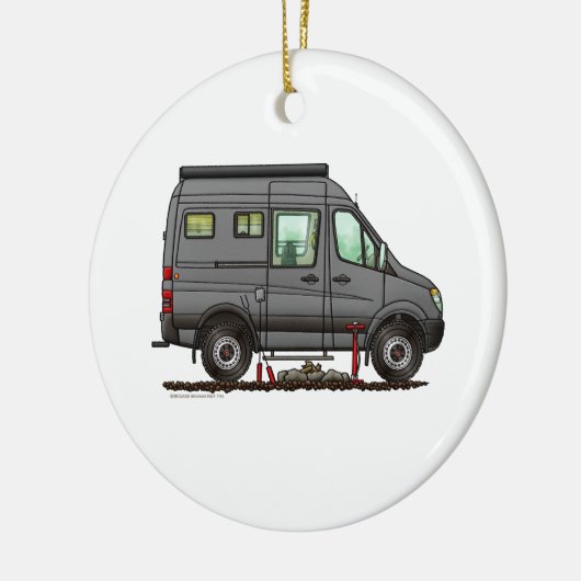 Sprinter Camper Van RV happy camper Keramisch Ornament (Links)