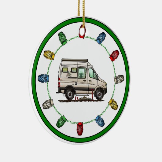 Sprinter Camper Van RV happy camper Keramisch Ornament (Rechts)