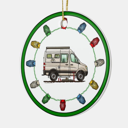 Sprinter Camper Van RV happy camper Keramisch Ornament (Links)