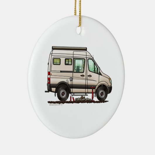 Sprinter Camper Van RV happy camper Keramisch Ornament (Rechts)