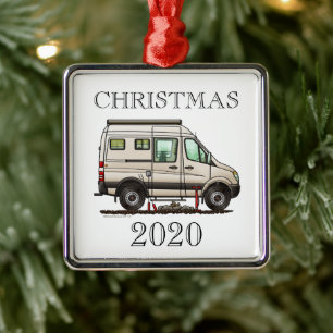 Sprinter Camper Van RV happy camper Metalen Ornament