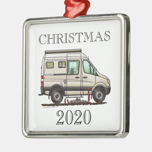 Sprinter Camper Van RV happy camper Metalen Ornament (Links)