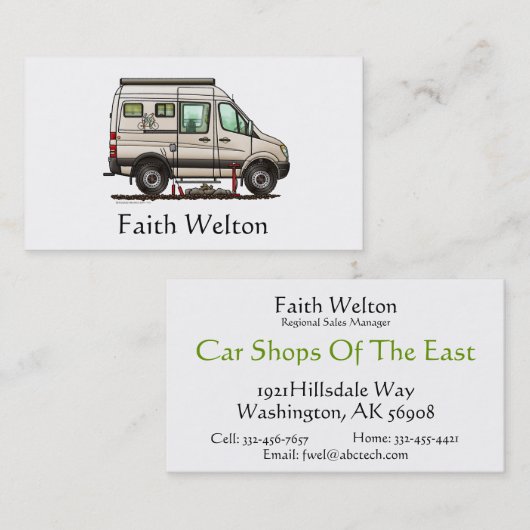 Sprinter Camper Van RV happy camper Visitekaartje (Voorkant / Achterkant)