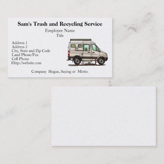 Sprinter Camper Van RV happy camper Visitekaartje (Voorkant / Achterkant)