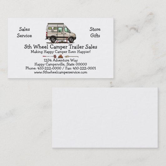 Sprinter Camper Van RV happy camper Visitekaartje (Voorkant / Achterkant)