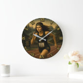 Sprinter Funny Mona Lisa Track & Field Athletes Grote Klok (Huis)