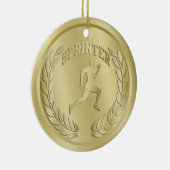 Sprinter Gold Toned Medal Ornament (Rechts)