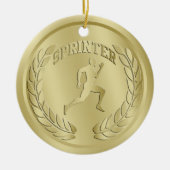 Sprinter Gold Toned Medal Ornament (Voorkant)