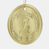 Sprinter Gold Toned Medal Ornament (Links)