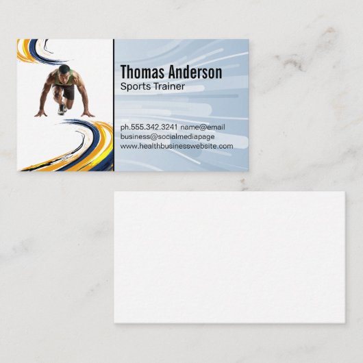 Sprinter maakt zich klaar om te lopen | Fitness Visitekaartje (Voorkant / Achterkant)