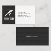 sprinter | Sporttrainer (koolstofpatroon) Visitekaartje (Voorkant / Achterkant)