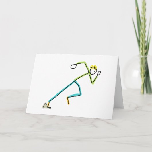Sprinter Stickman Feestdagen Kaart (Voorkant)