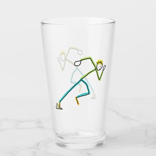 Sprinter Stickman Glas (Voorkant)