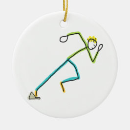 Sprinter Stickman Keramisch Ornament