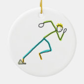 Sprinter Stickman Keramisch Ornament (Achterkant)