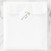 Sprinter Stickman Ronde Sticker (Tas)