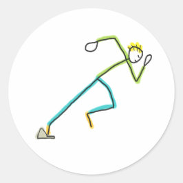 Sprinter Stickman Ronde Sticker