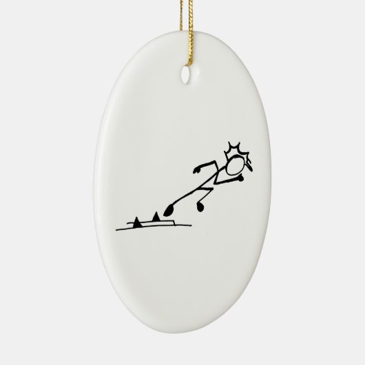 Sprinter Stickman Track en Field Keramisch Ornament (Rechts)