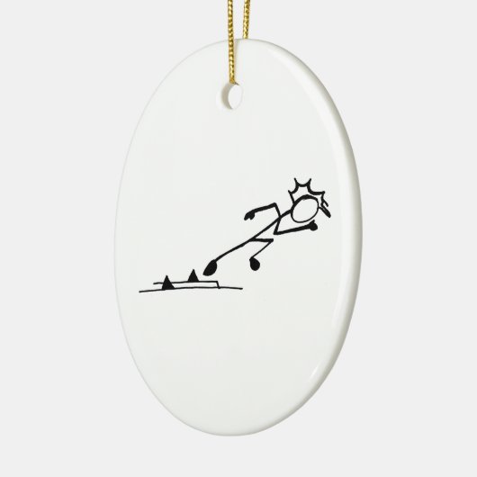 Sprinter Stickman Track en Field Keramisch Ornament (Links)