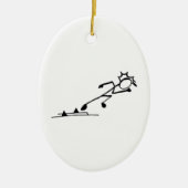 Sprinter Stickman Track en Field Keramisch Ornament (Voorkant)
