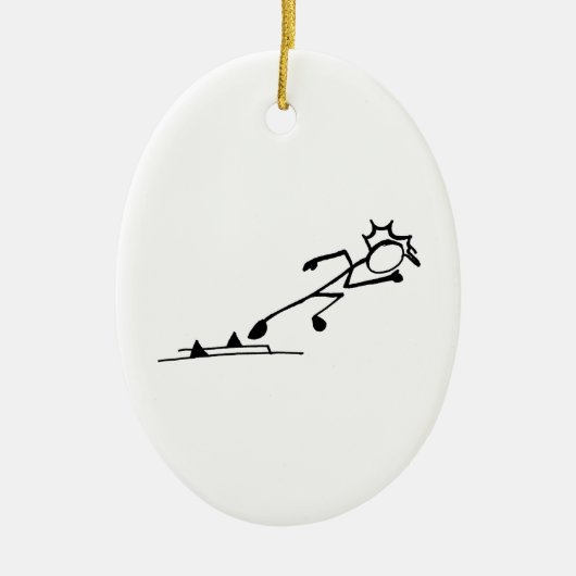 Sprinter Stickman Track en Field Keramisch Ornament (Voorkant)