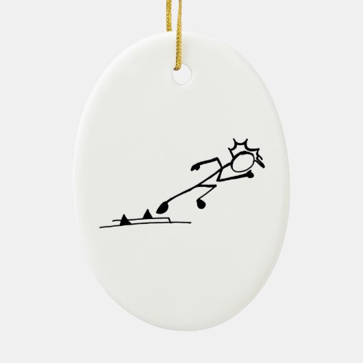 Sprinter Stickman Track en Field Keramisch Ornament (Achterkant)