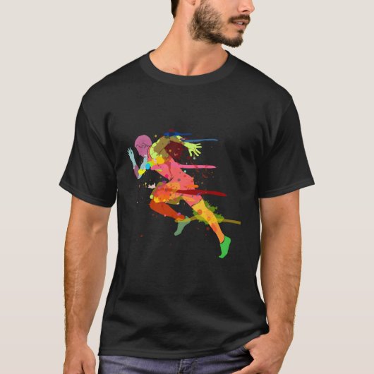 Sprinter Track en Field Runner Running Marathon T-shirt (Voorkant)