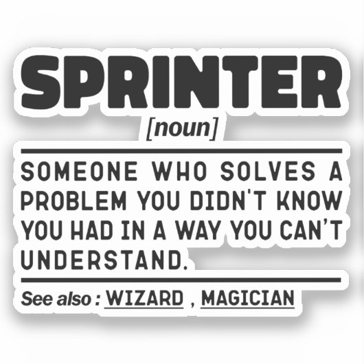 Sprinter zelfstandig naamwoord definitie Sport Fit Sticker (Voorkant)