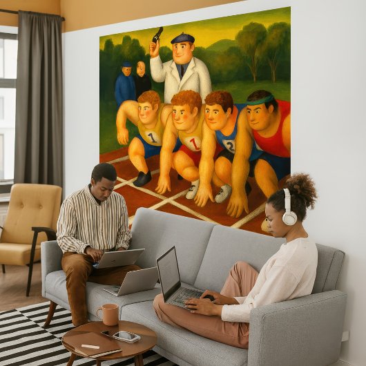Sprinters - Grote Ingepakte Canvas Kunstprint Afdruk