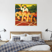 Sprinters - Grote Ingepakte Canvas Kunstprint Afdruk (Insitu (Slaapkamer))