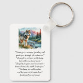 Sprit Animal Waterverf Wolf Quote Sleutelhanger (Achterkant)