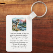 Sprit Animal Waterverf Wolf Quote Sleutelhanger (Achterkant)