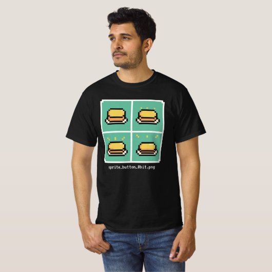 SPRITE_button_8bit.png T-Shirt (Voorkant volledig)