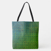 Sprite groenblad neon bedraad blokjes patroon tote bag (Voorkant)