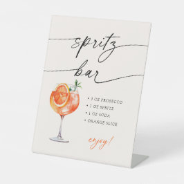 Spritz Bar Modern Calligraphy Tafelkaart Reclamebord Met Voetstuk