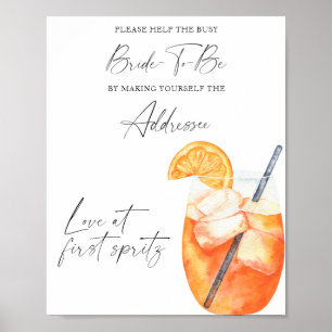 Spritz bruids - help de drukke bruid Adres Poster
