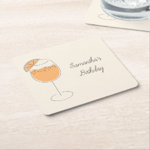 Spritz Bruisende Cocktail Verjaardagsfeest Kartonnen Onderzetters