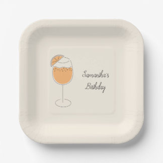 Spritz Bruisende Cocktail Verjaardagsfeest Papieren Bordje