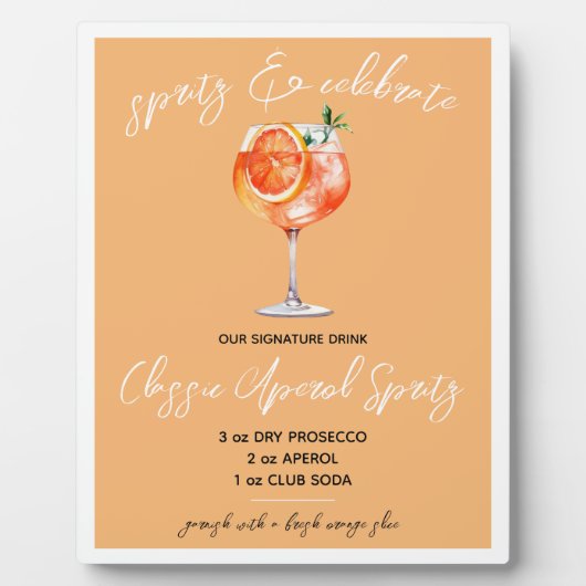 Spritz & Celebrate! Aperol Spritz Signature Drink  Fotoplaat (Voorkant)