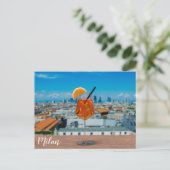 Spritz-cocktail op een tafel met uitzicht van Mila Briefkaart (Staand voorkant)