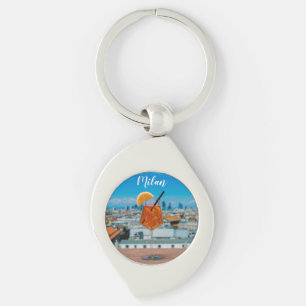 Spritz-cocktail op een tafel met uitzicht van Mila Sleutelhanger