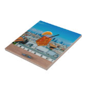 Spritz-cocktail op een tafel met uitzicht van Mila Tegeltje (Zijkant)