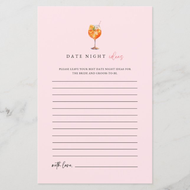 Spritz Date Night Ideeën Bruidsfeest Spel (Voorkant)