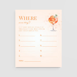 Spritz Drink waar waren ze Vrijgezellenfeest spel